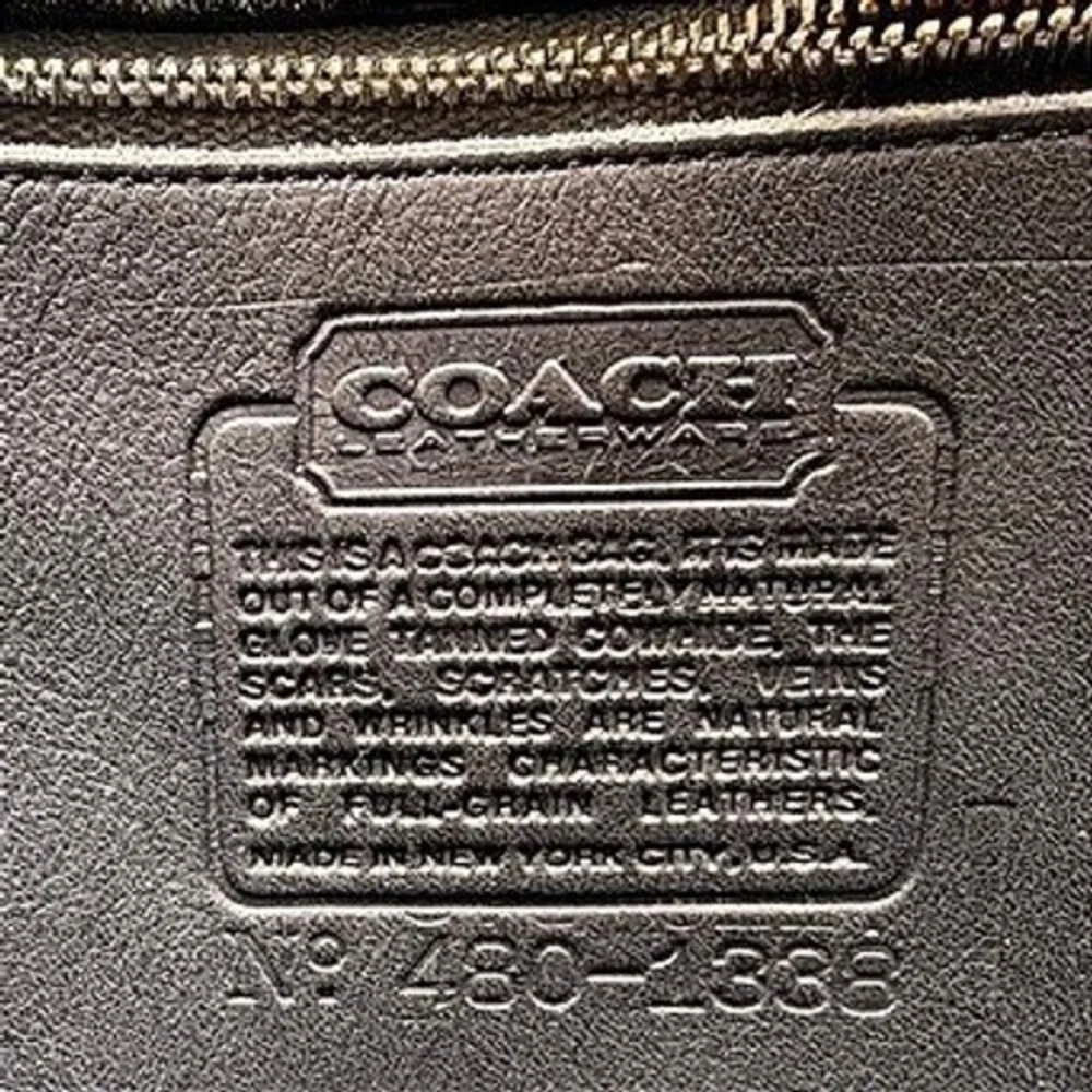 Vintage|COACH|Stewardess 9525 New York City Black Leather Purse Paperwork Tag